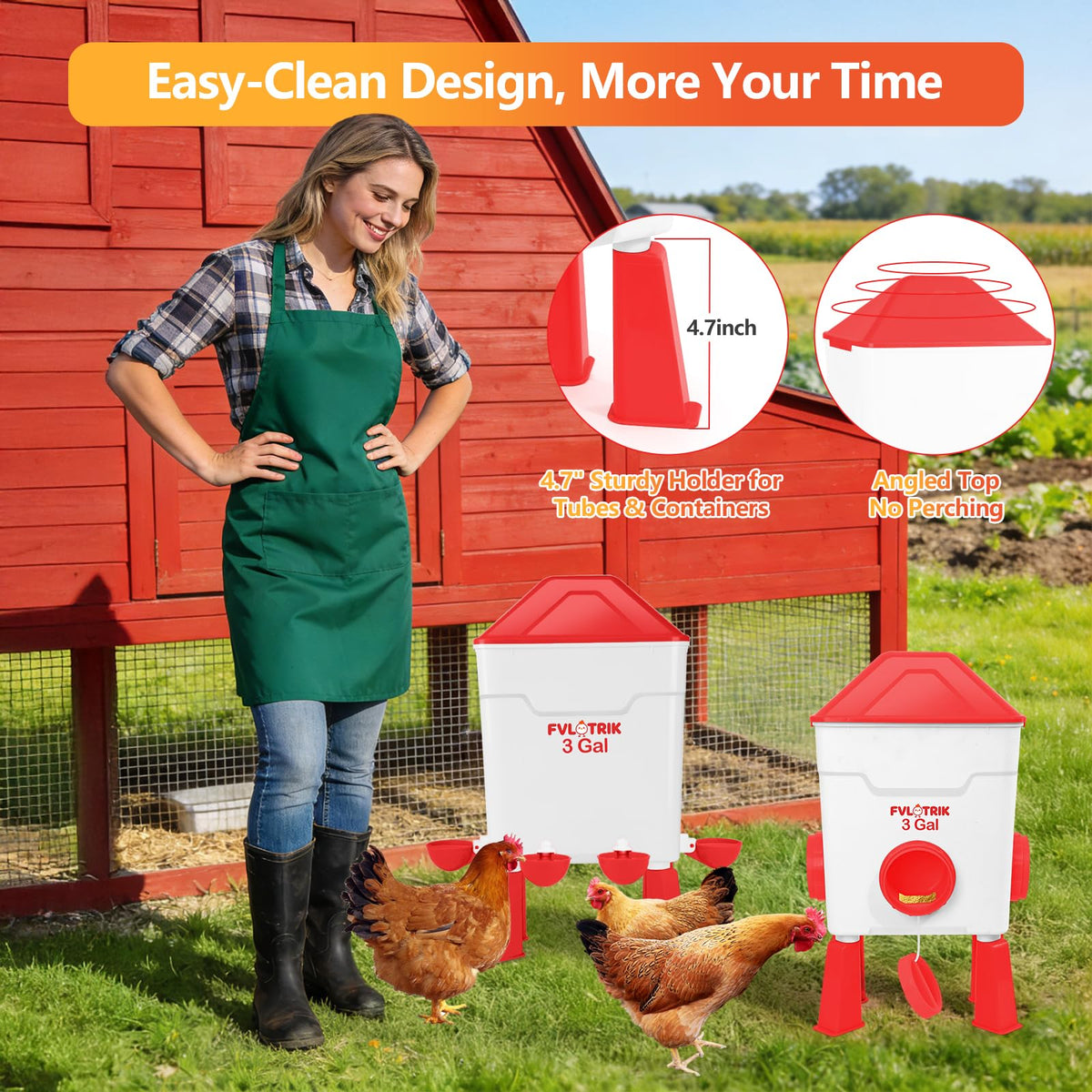 3 Gallon Chicken Waterer and Feeder Set I796671