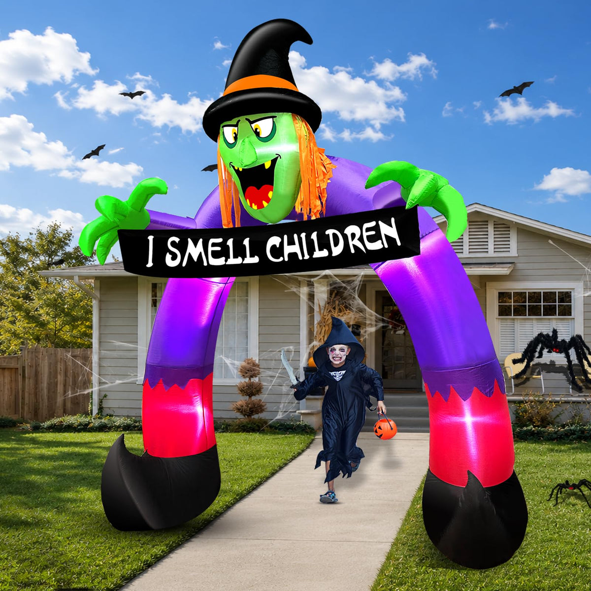 8Ft Halloween Inflatable Witch Archway U9393