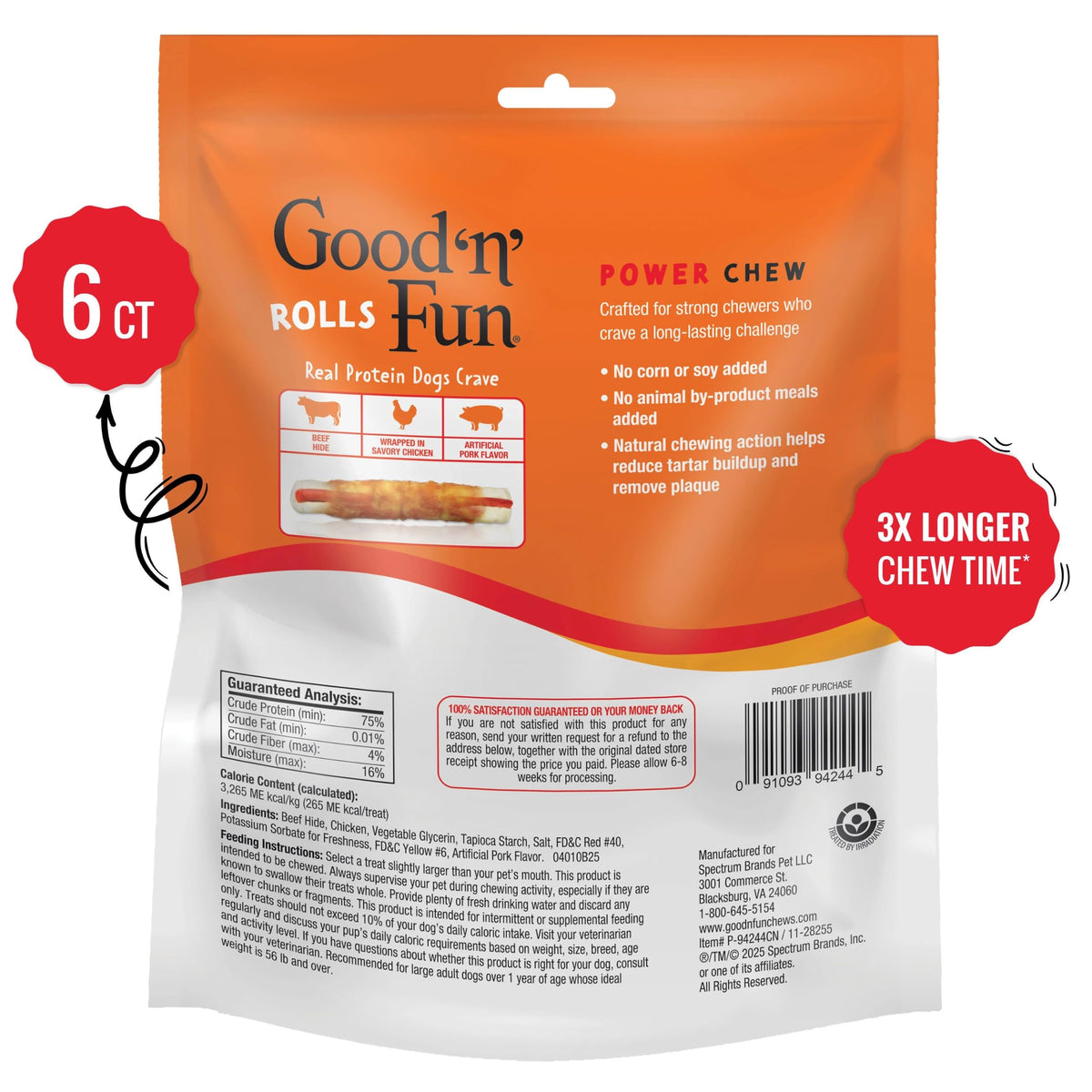 Long-Lasting Dog Treat for Large Dogs, 6 Count K8096