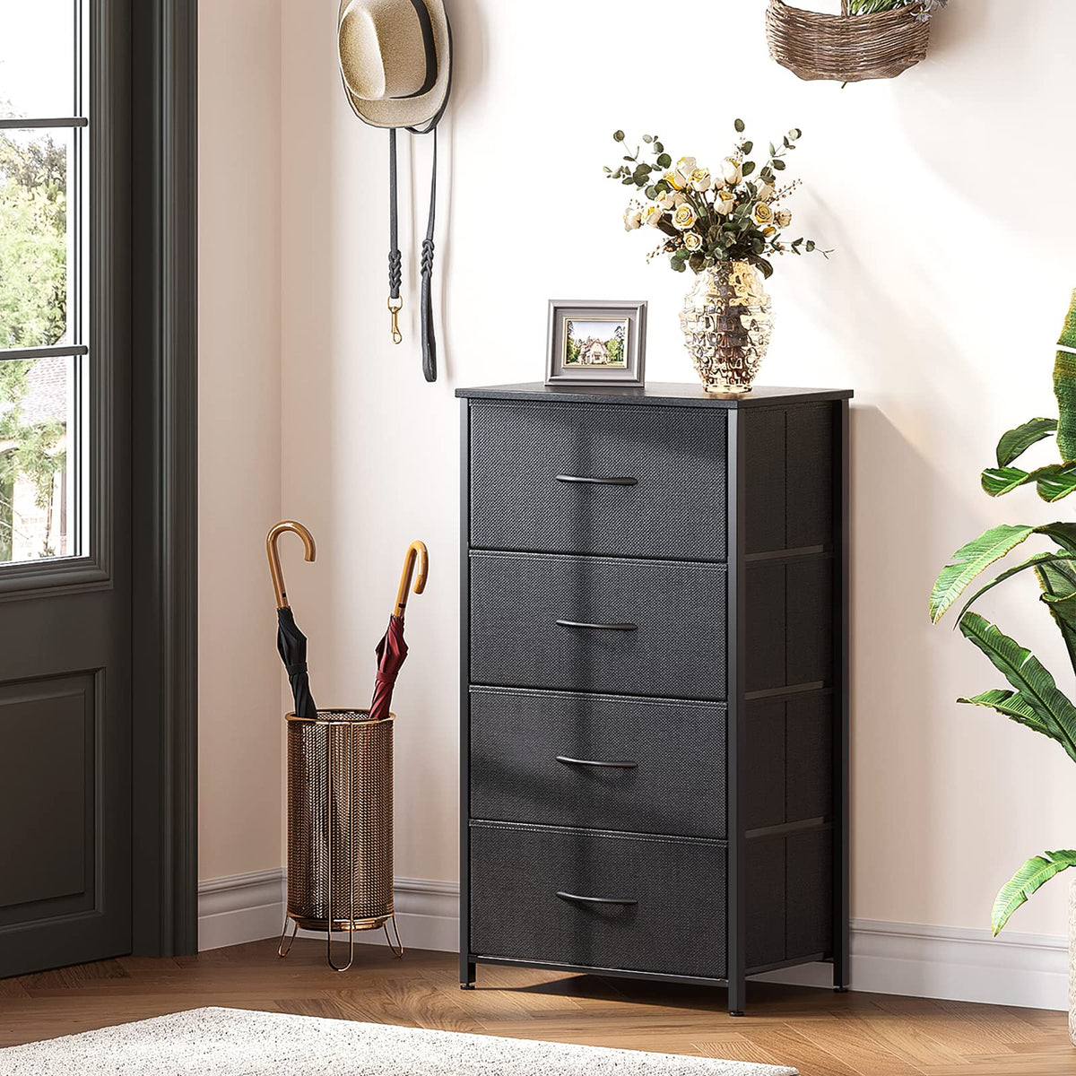 Black 4 Drawer Small Dresser Z236849