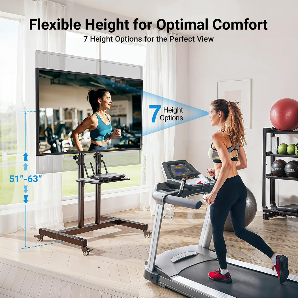 Rolling TV Stand on Wheels for 32-83 Inch Screens up to 110lbs T839