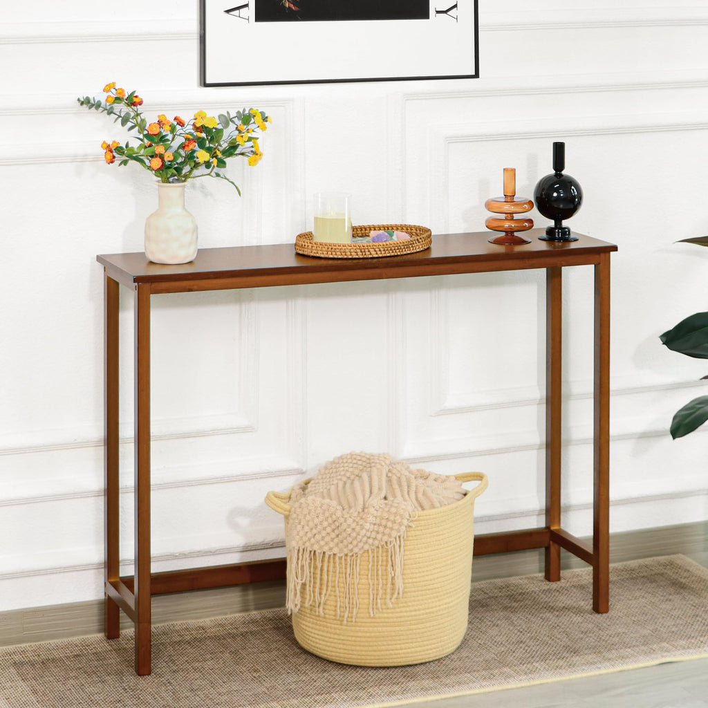Bamboo Narrow Wood Console Table L19365