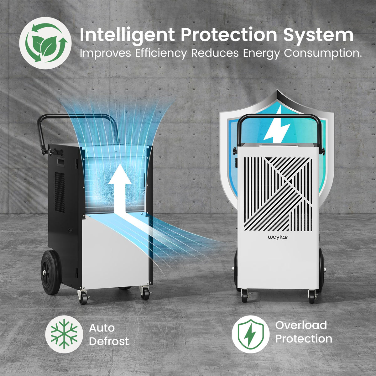 155 Pints Commercial Dehumidifier with Pump, Drain Hose and Washable Filter E523