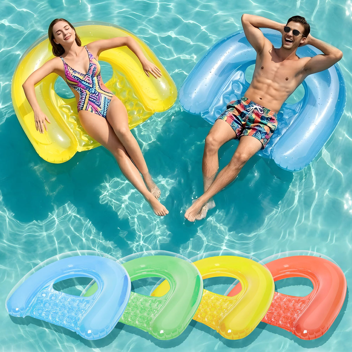 4 Pack Inflatable Pool Chair Float P15095