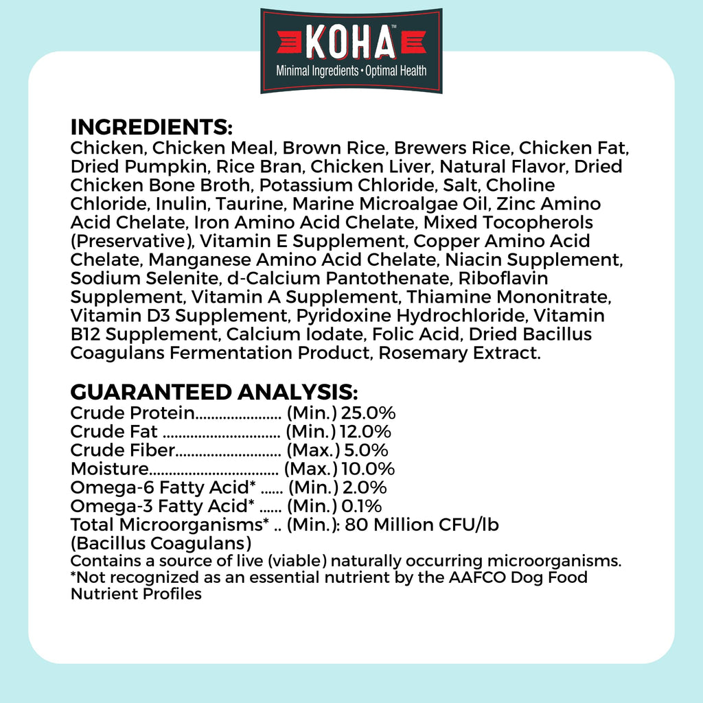 Limited Ingredient Chicken & Brown Rice Dog Food P1474