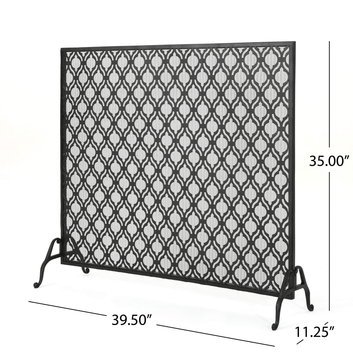 Black Iron Fireplace Screen B7035