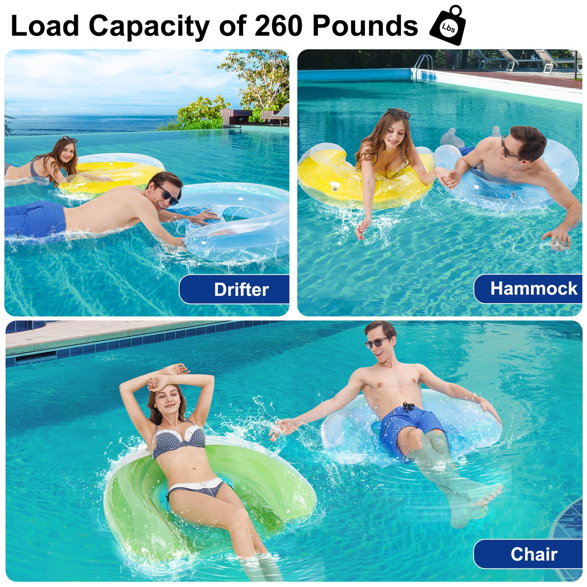 4 Pack Inflatable Pool Chair Float P15095
