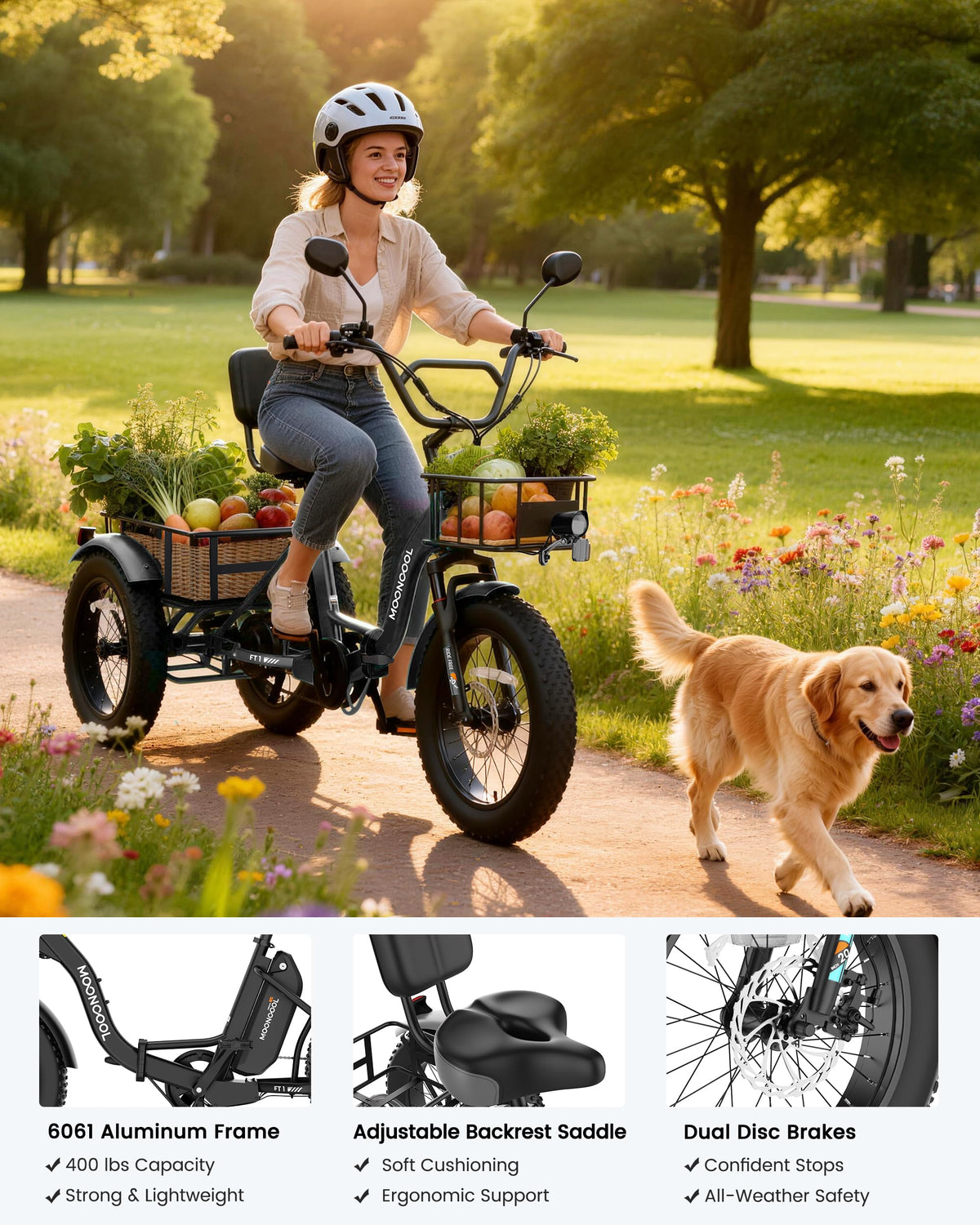 20" Fat Tire 7 Speed Folding Electric Trike P43133