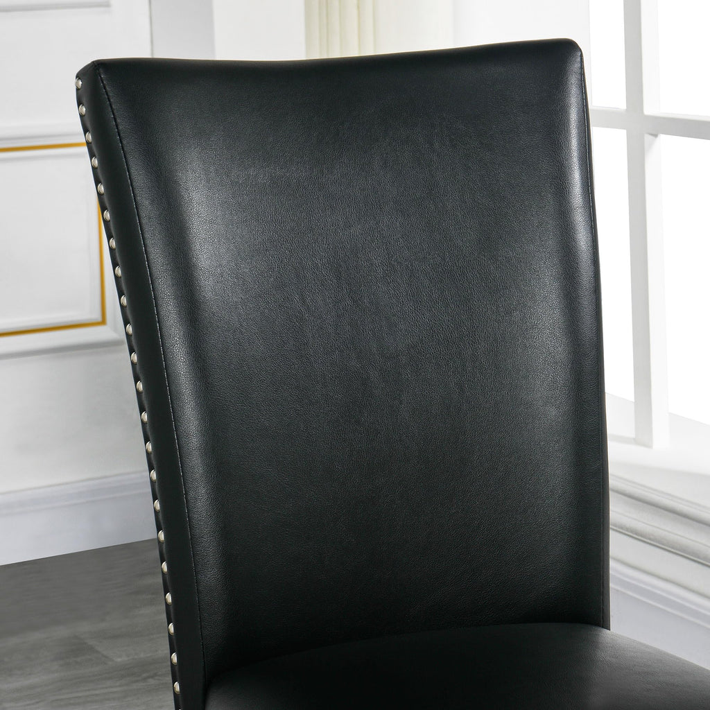 Faux Leather Upholstered Dining Chairs Set of 2 Black L901195