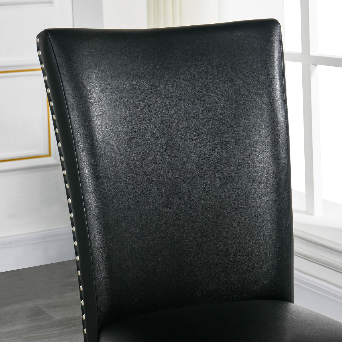 Faux Leather Upholstered Dining Chairs Set of 2 Black L901195