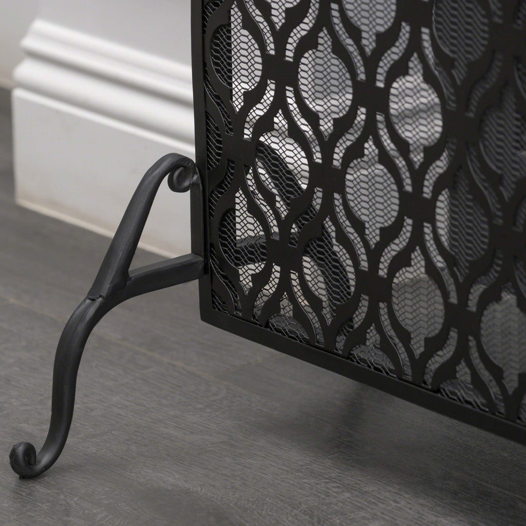 Black Iron Fireplace Screen B7035