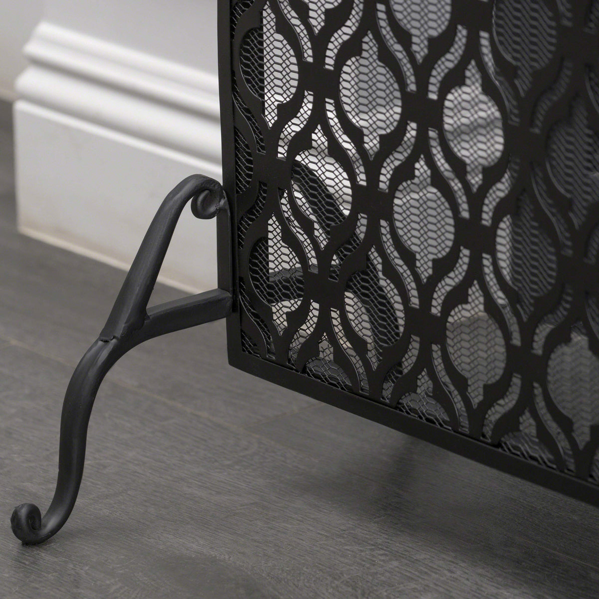 Black Iron Fireplace Screen B7035