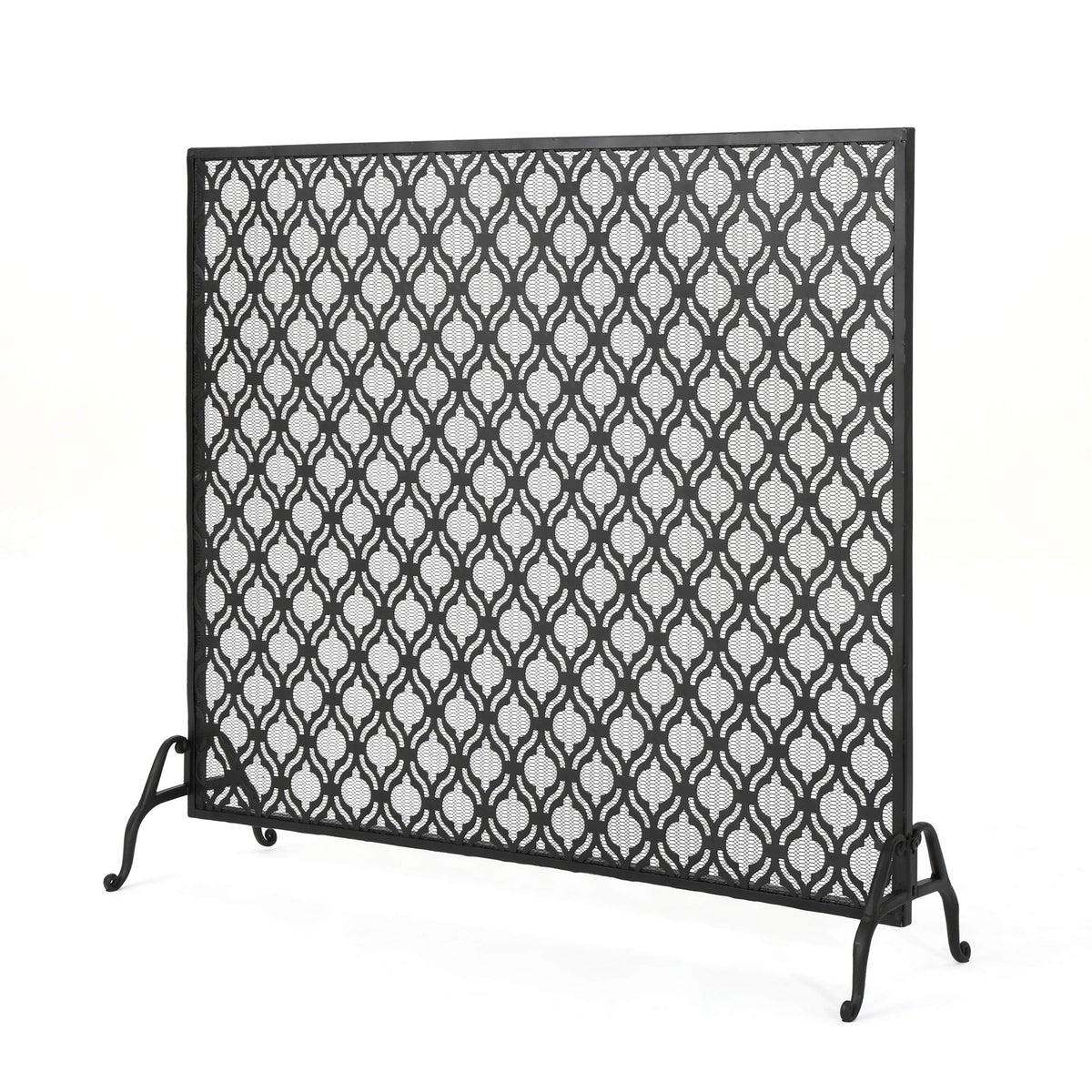 Black Iron Fireplace Screen B7035