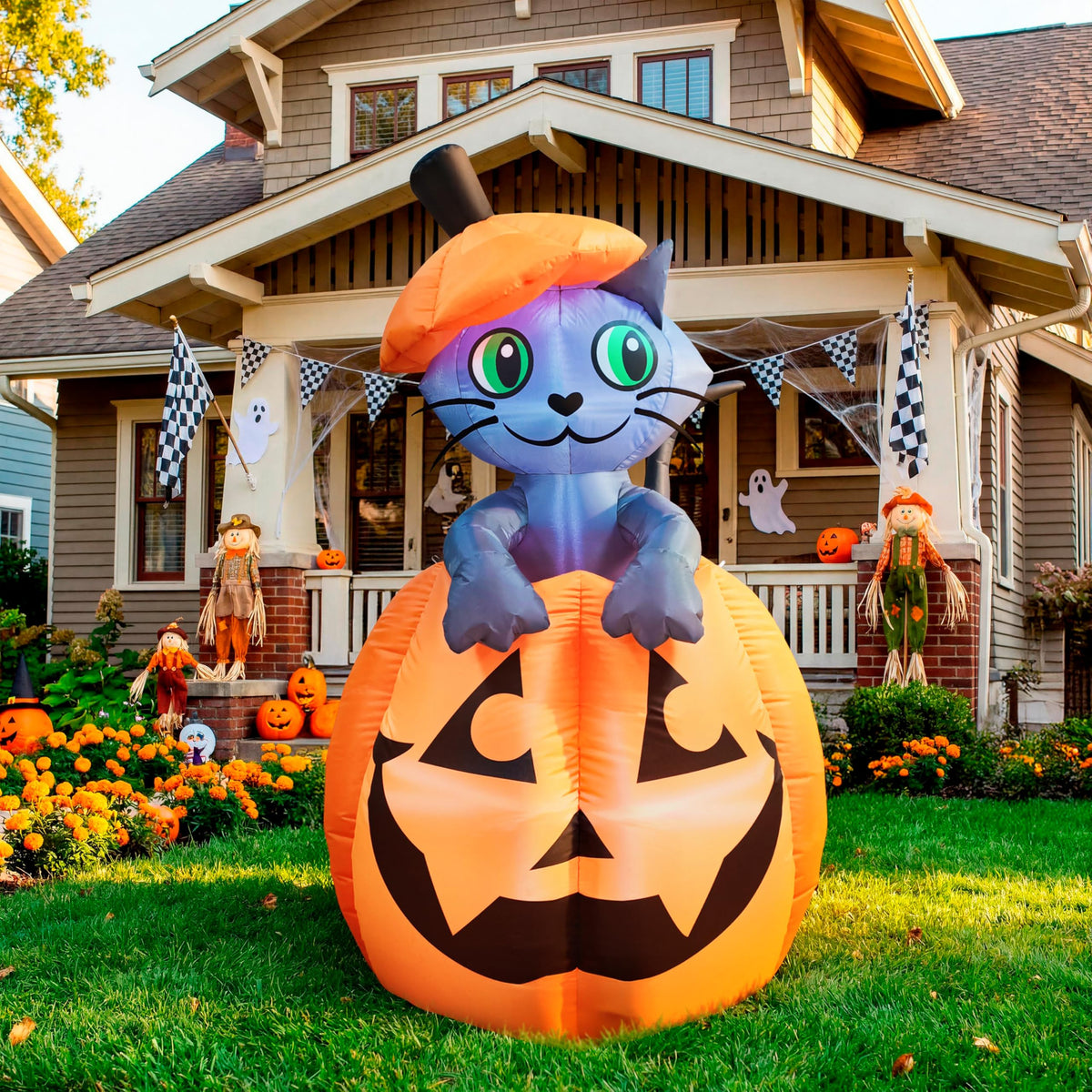 5 FT Animated Pumpkin Inflatable with LEDs E5270