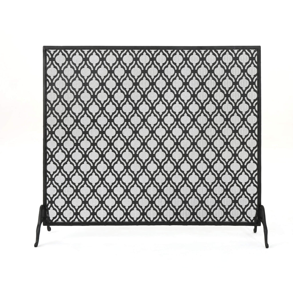 Black Iron Fireplace Screen B7035