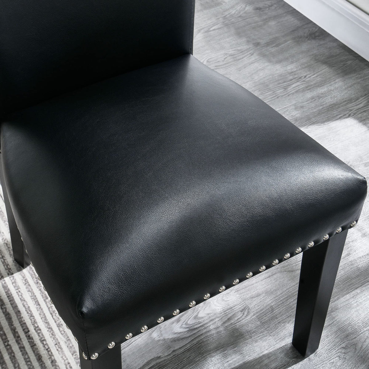 Faux Leather Upholstered Dining Chairs Set of 2 Black L901195