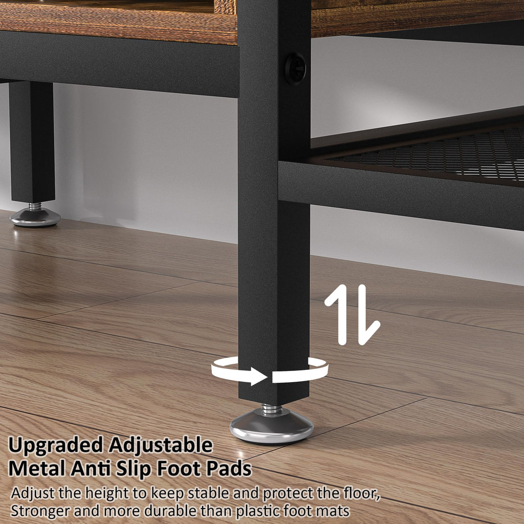 70 Inch 3-Tier TV Stand with Open Storage Shelves I852