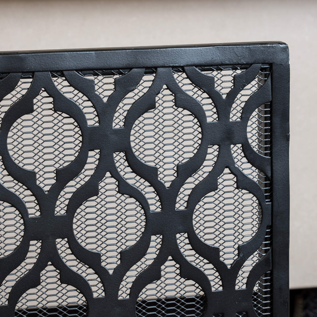 Black Iron Fireplace Screen B7035